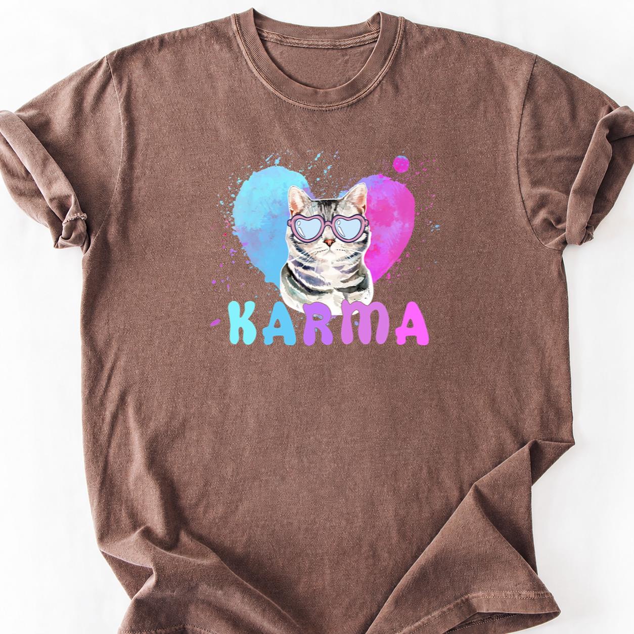 Heart Glasses Cat Watercolor Tee