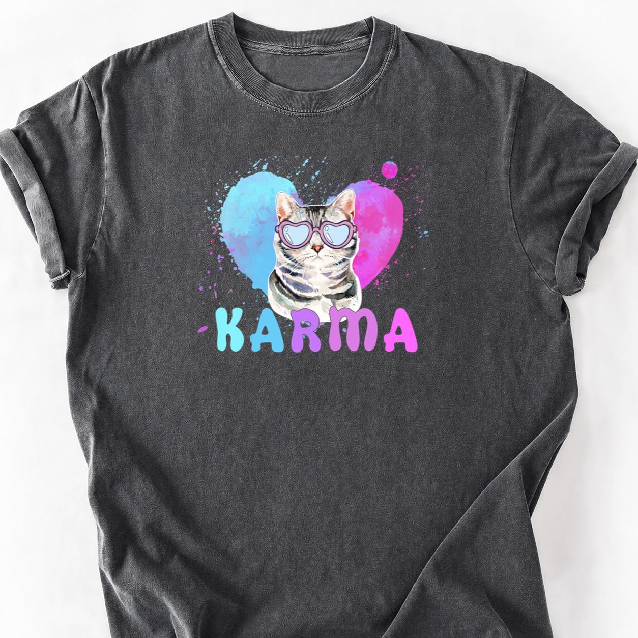 Heart Glasses Cat Watercolor Tee