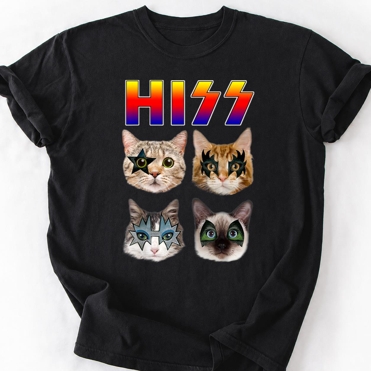 Hisss Cat KISS Band Parody Tee