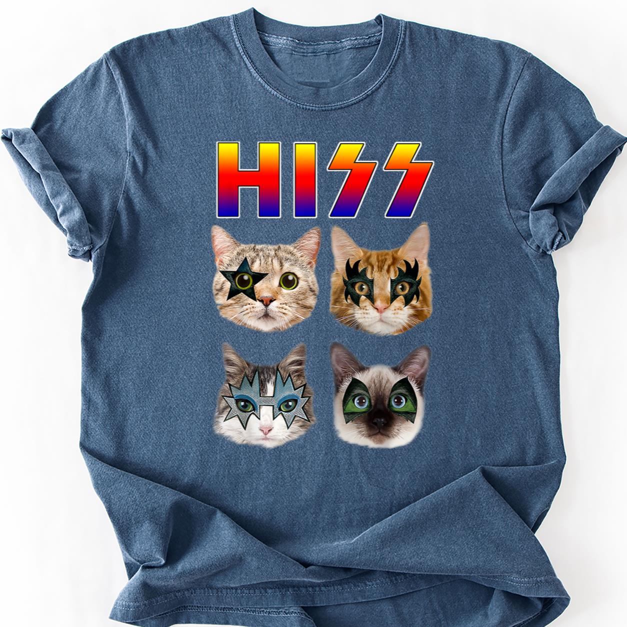 Hisss Cat KISS Band Parody Tee