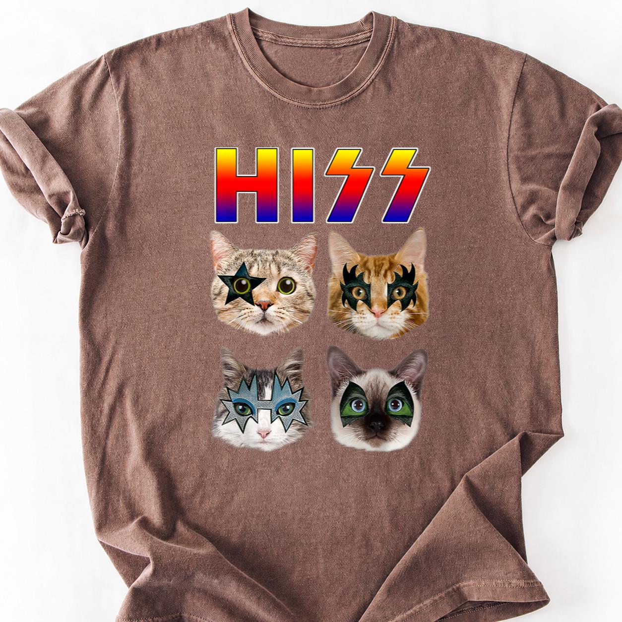 Hisss Cat KISS Band Parody Tee