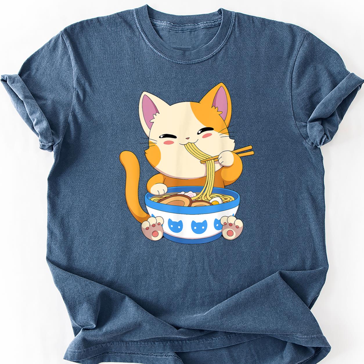 Kawaii Kitten Slurping Ramen Tee