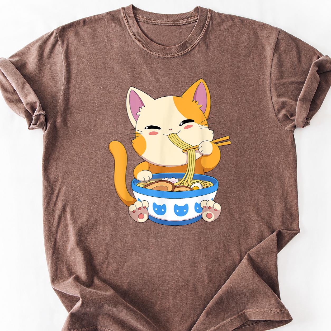 Kawaii Kitten Slurping Ramen Tee