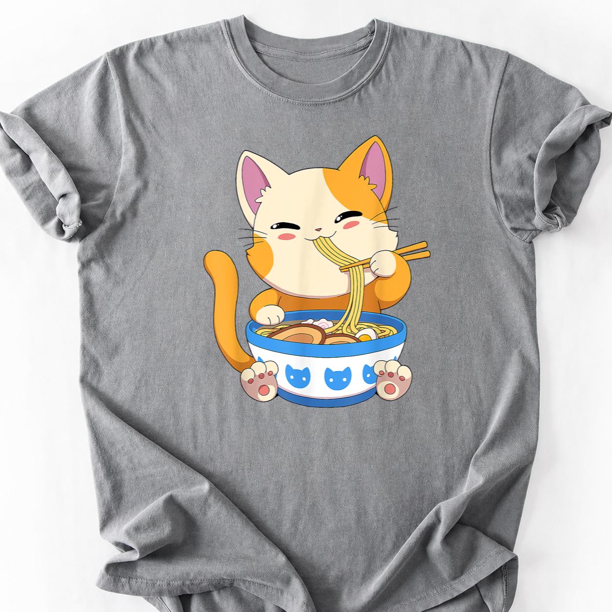 Kawaii Kitten Slurping Ramen Tee