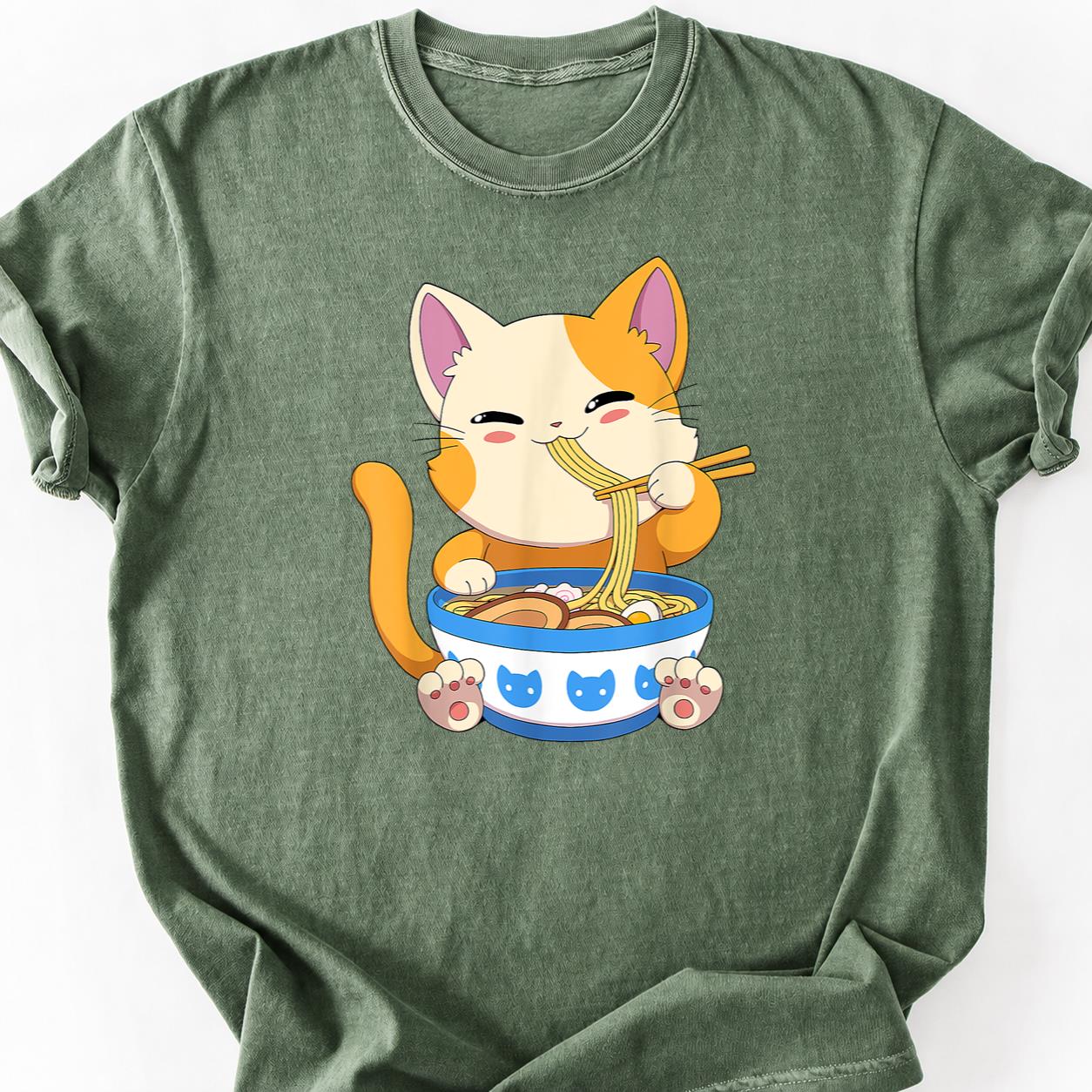 Kawaii Kitten Slurping Ramen Tee