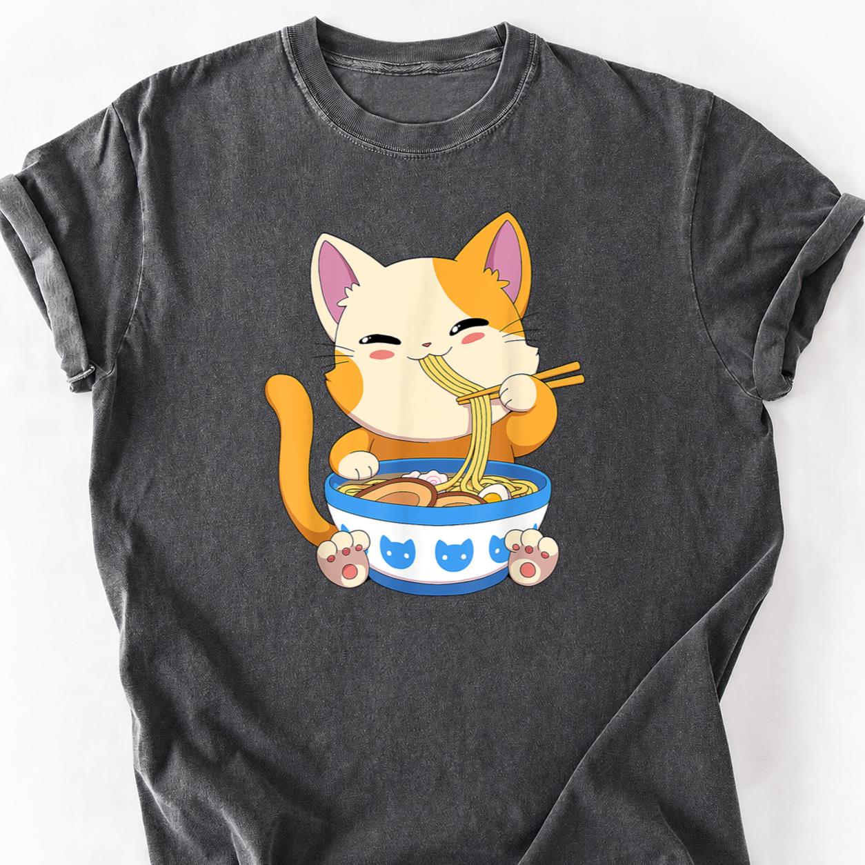 Kawaii Kitten Slurping Ramen Tee