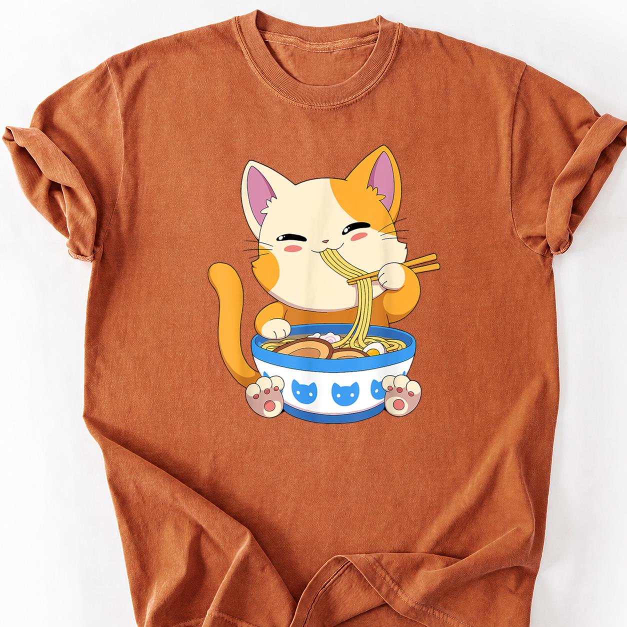 Kawaii Kitten Slurping Ramen Tee