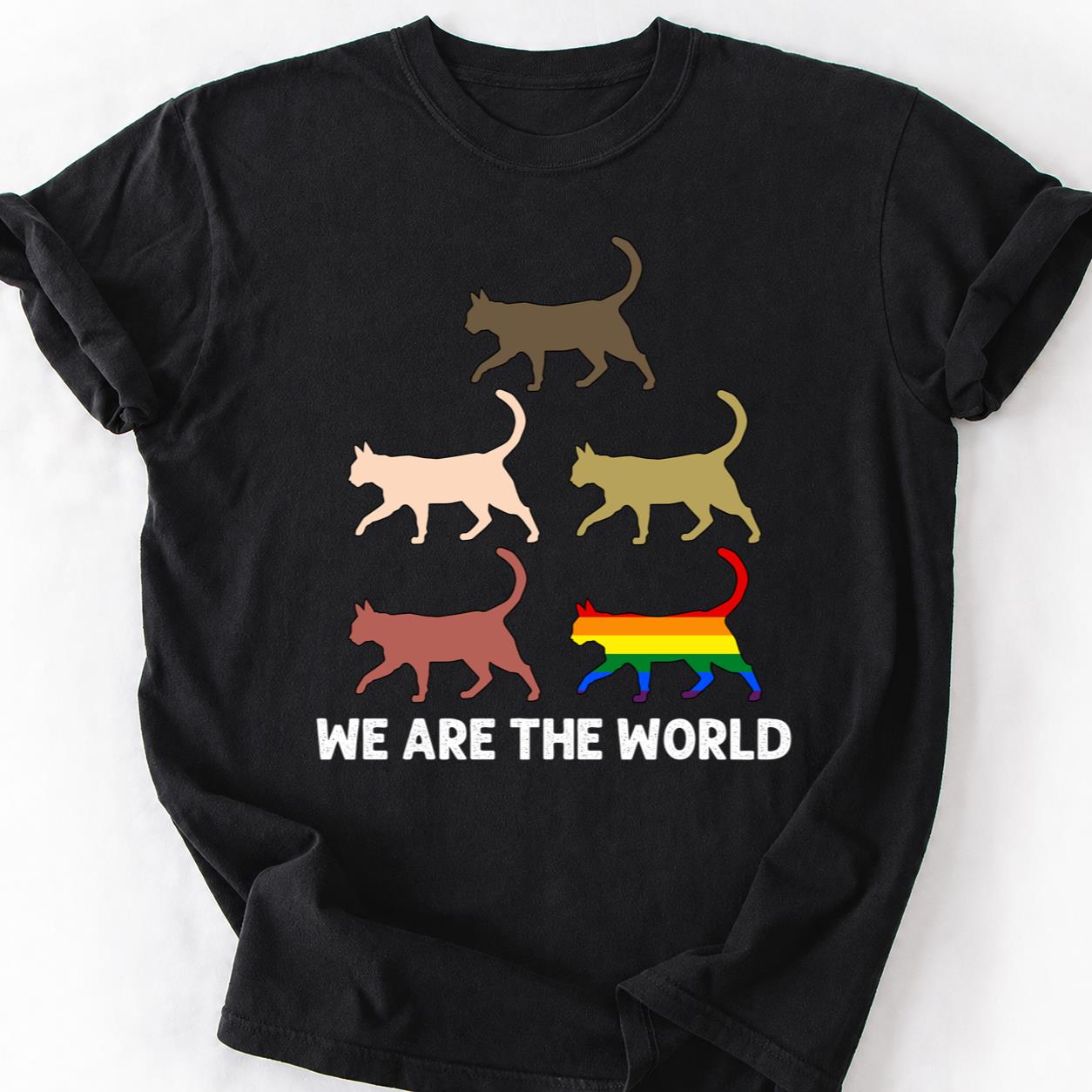 Rainbow Cat Silhouettes Pride Tee