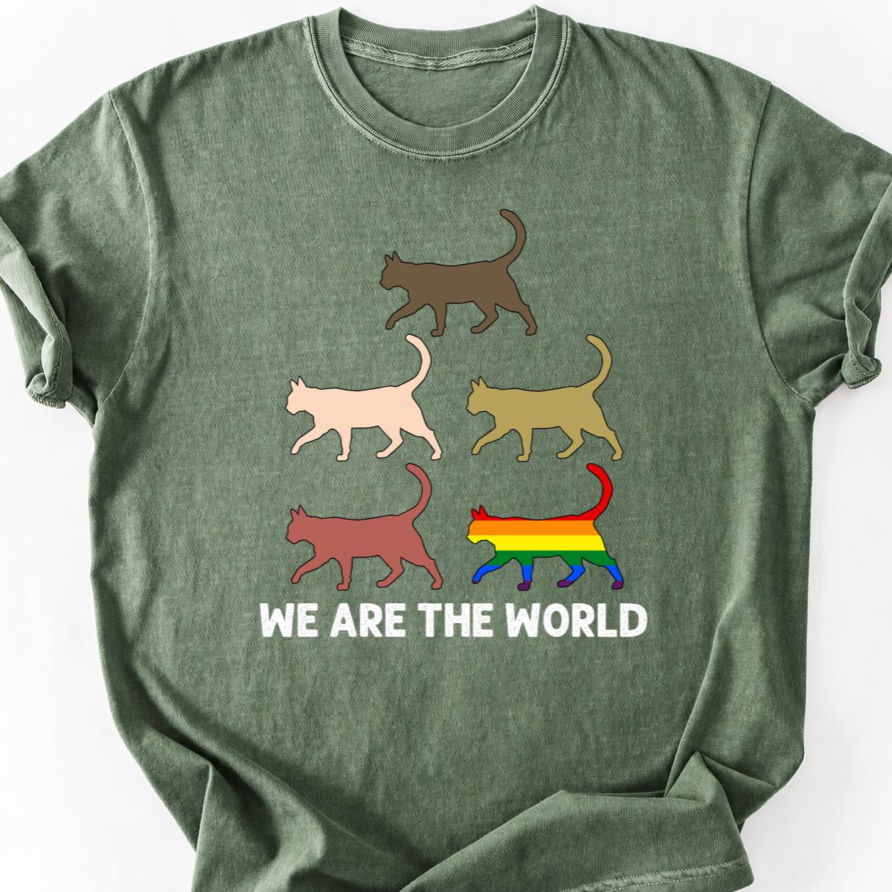 Rainbow Cat Silhouettes Pride Tee