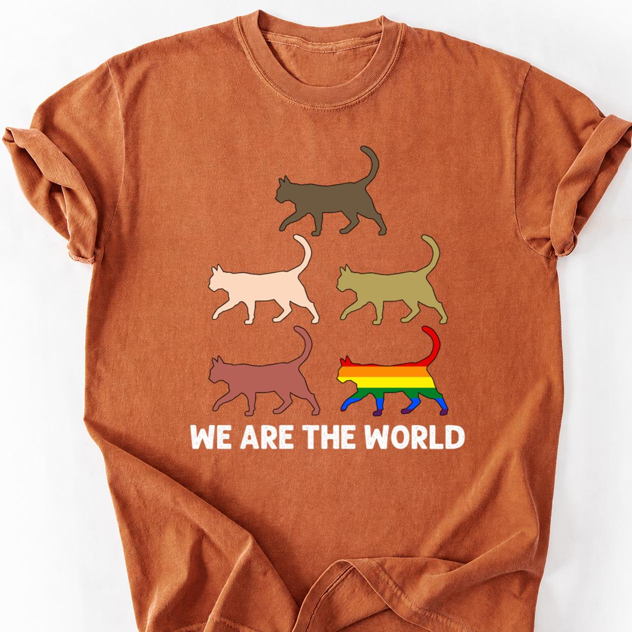 Rainbow Cat Silhouettes Pride Tee