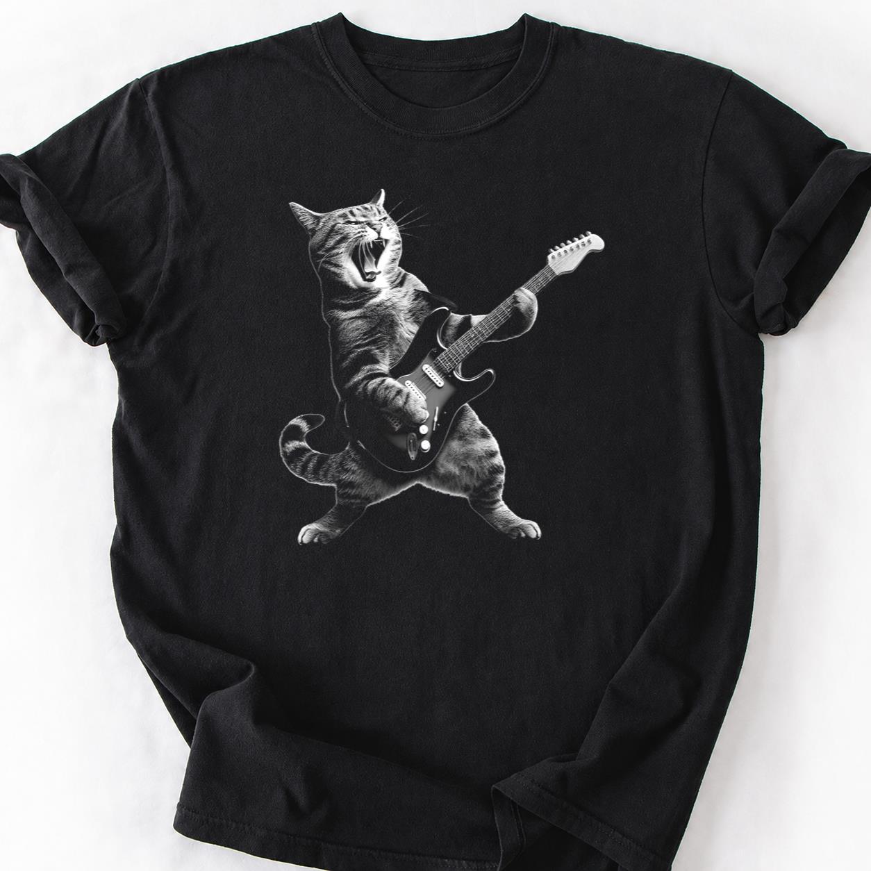 Rock Cat Electric Guitar Shredding Tee