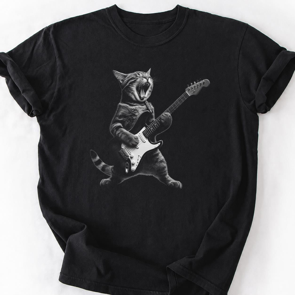 Rock Star Cat Guitar Solo Tee
