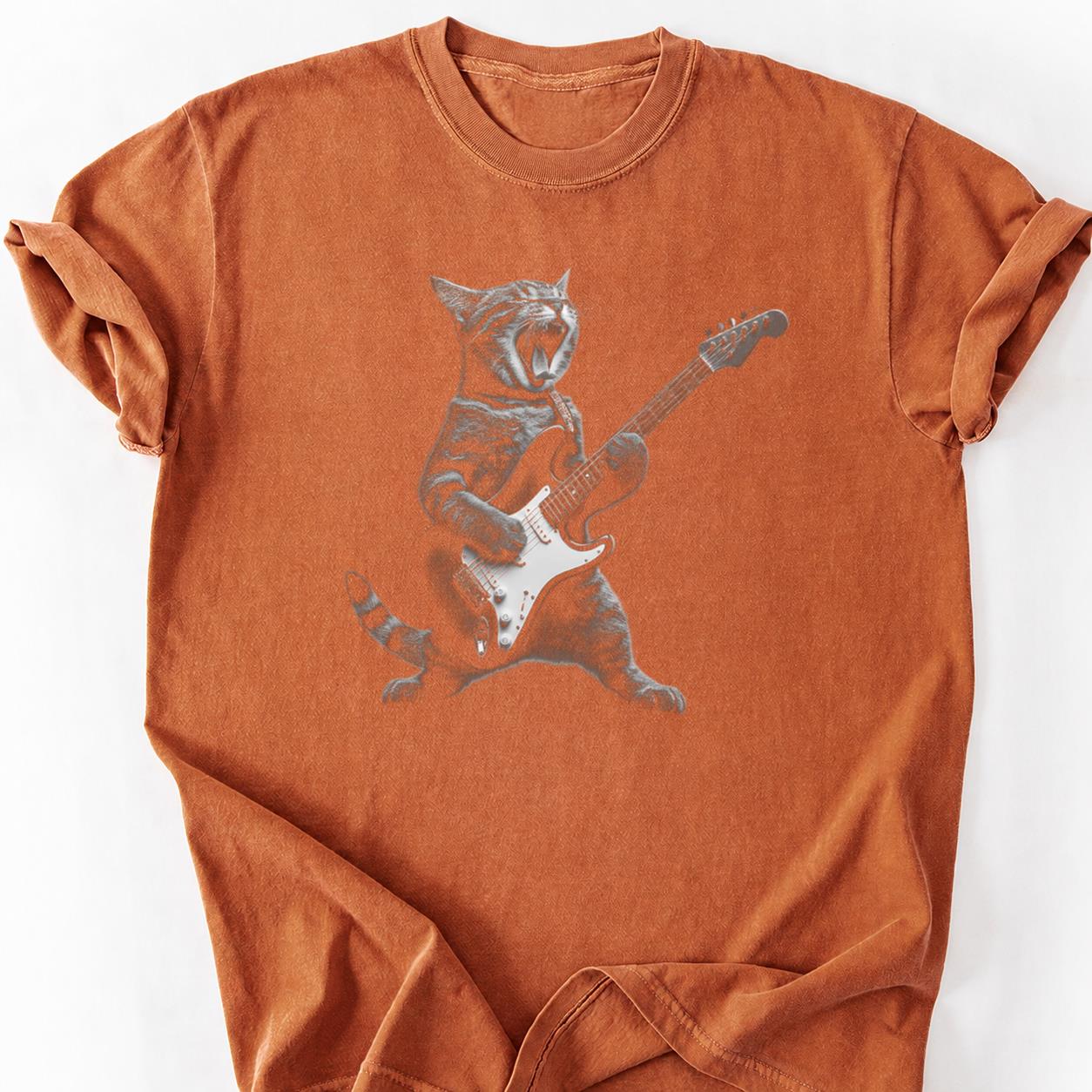 Rock Star Cat Guitar Solo Tee