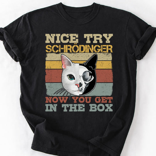 Schrodingers Cat Half Alive Half Skull Tee