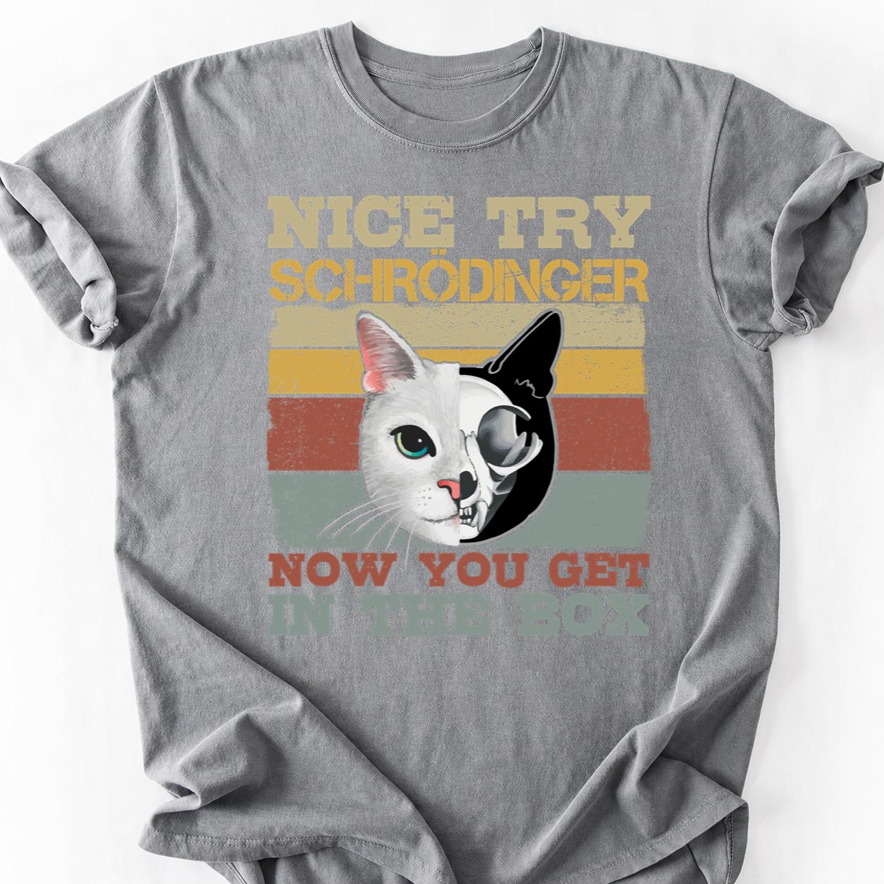 Schrodingers Cat Half Alive Half Skull Tee