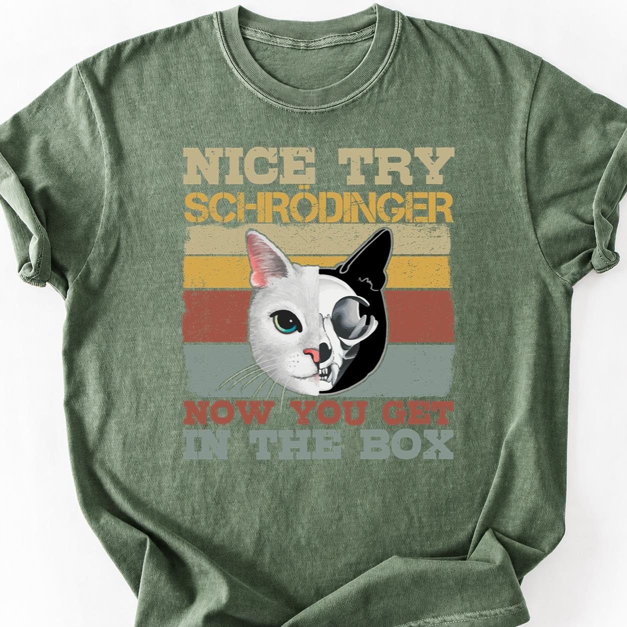 Schrodingers Cat Half Alive Half Skull Tee