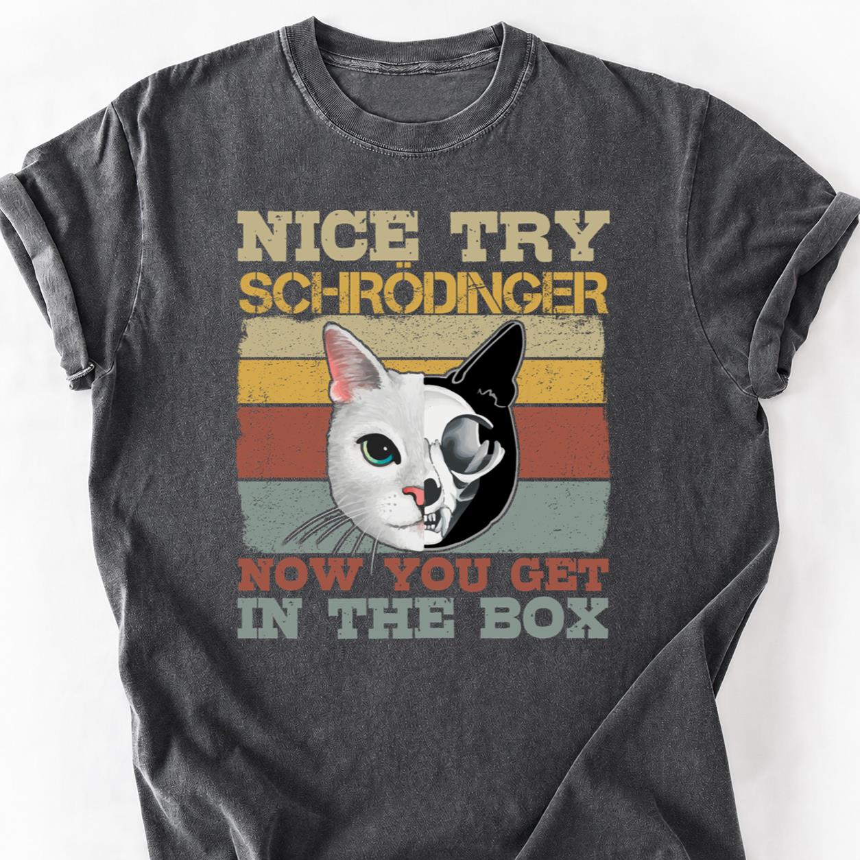 Schrodingers Cat Half Alive Half Skull Tee