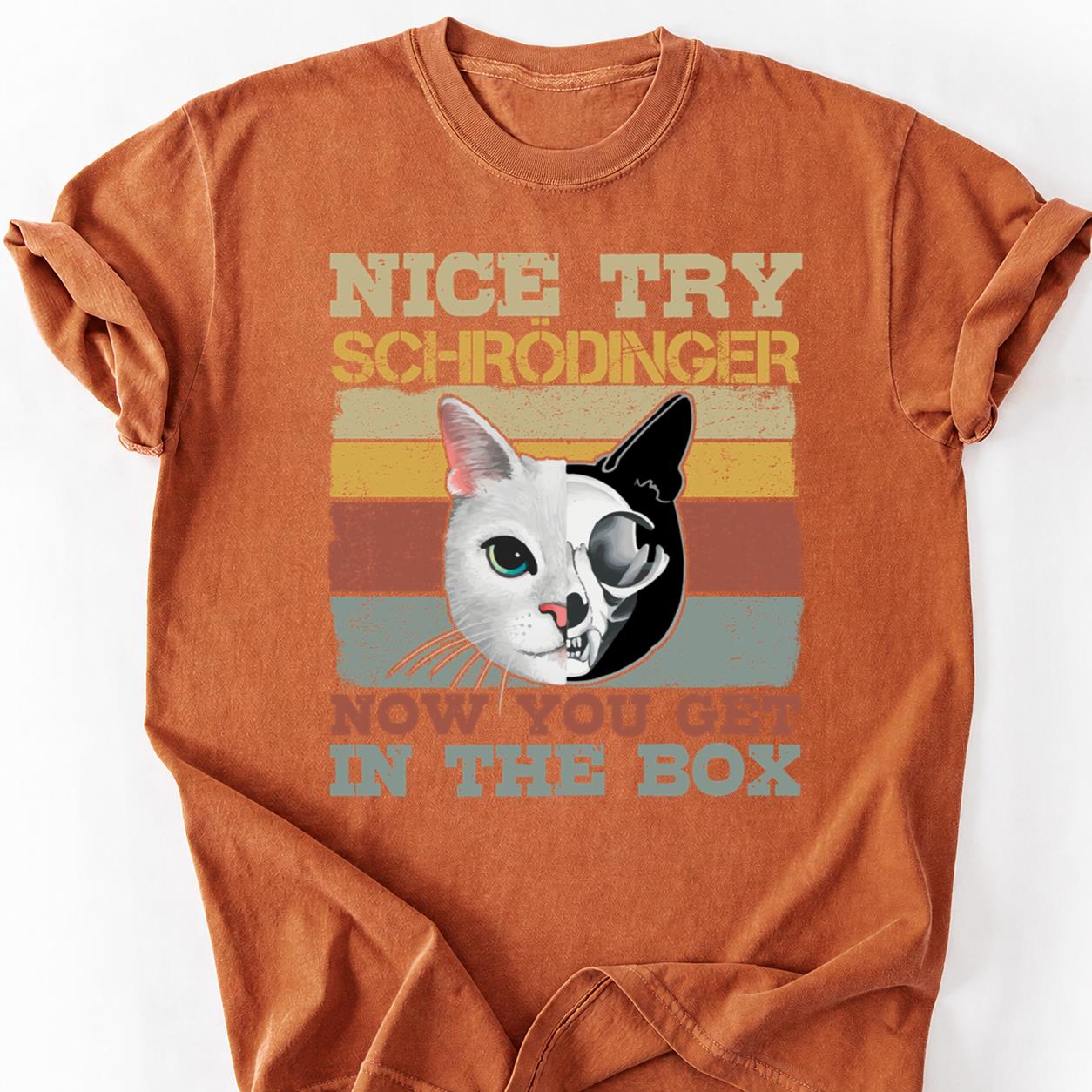 Schrodingers Cat Half Alive Half Skull Tee