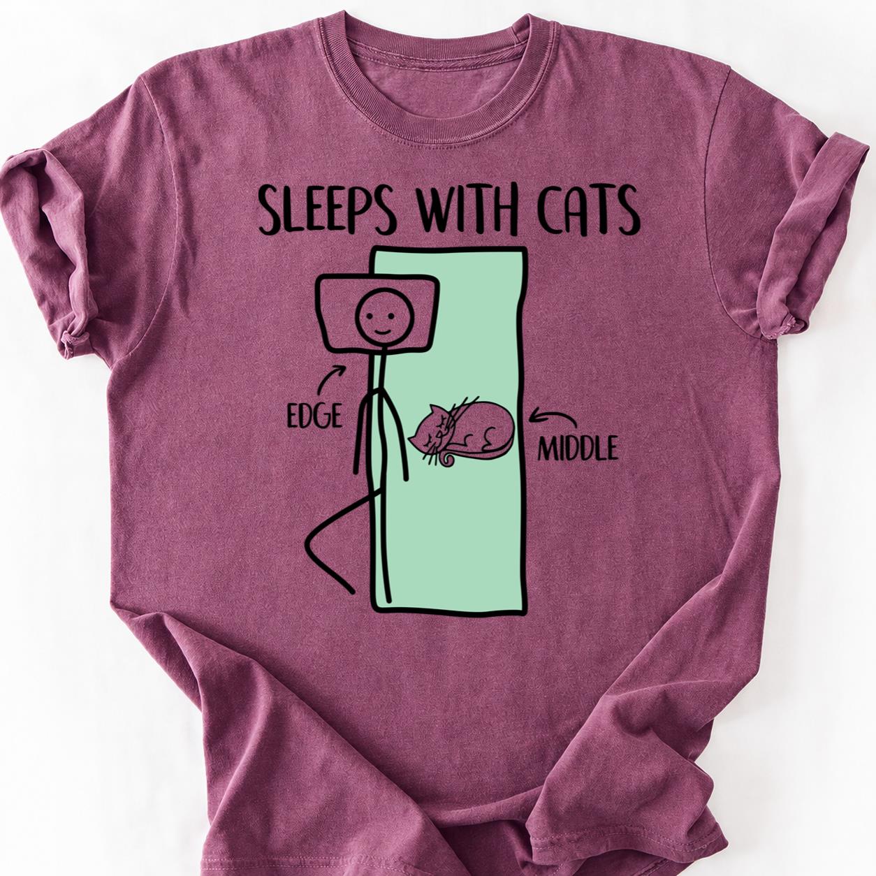 Sleeps With Cats Edge Of Bed Tee
