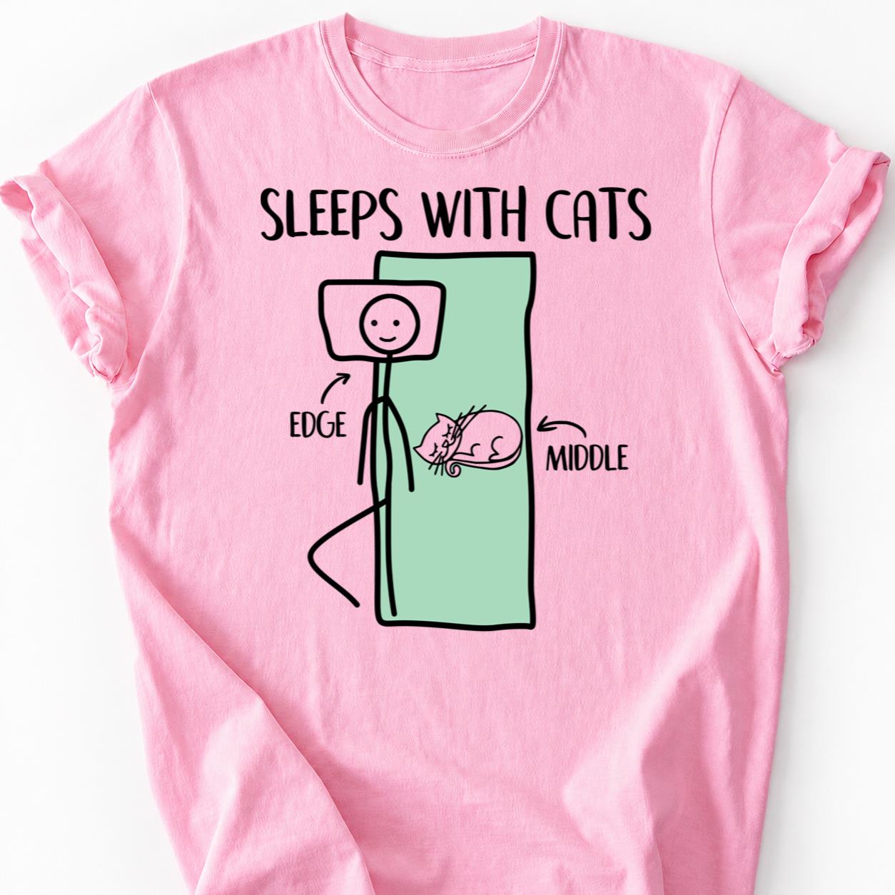 Sleeps With Cats Edge Of Bed Tee