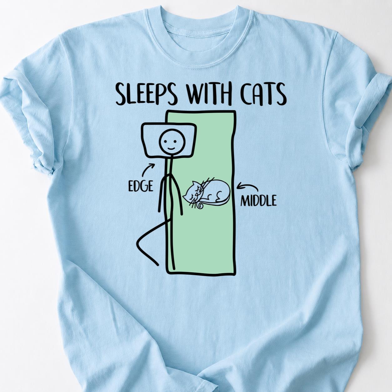 Sleeps With Cats Edge Of Bed Tee