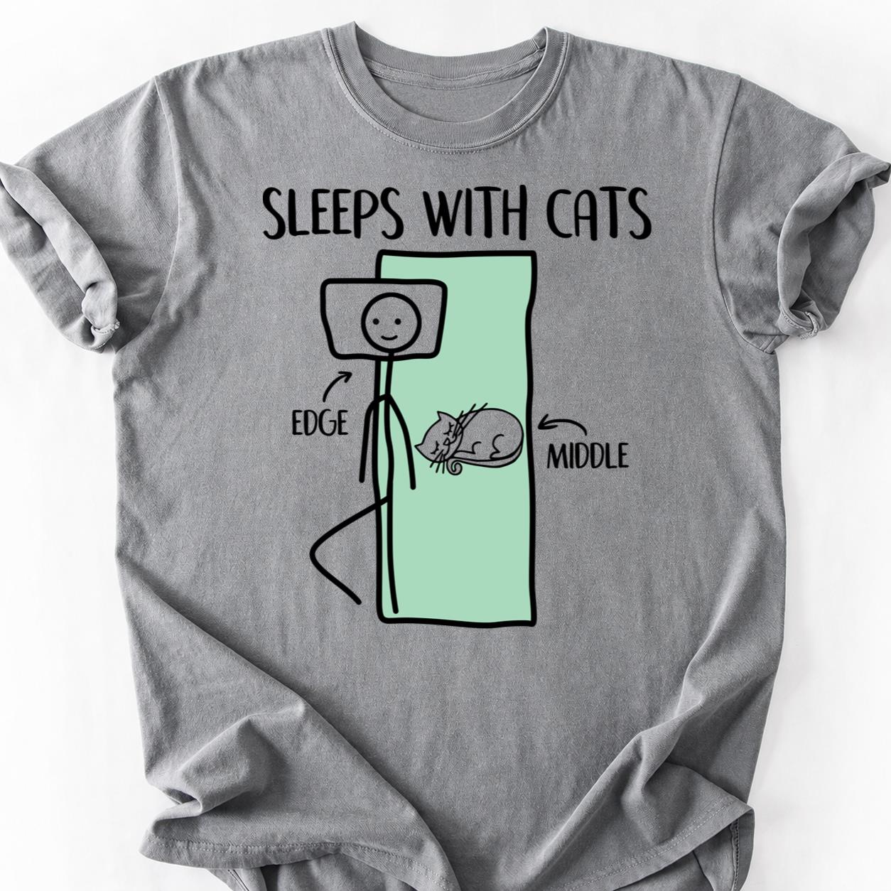 Sleeps With Cats Edge Of Bed Tee