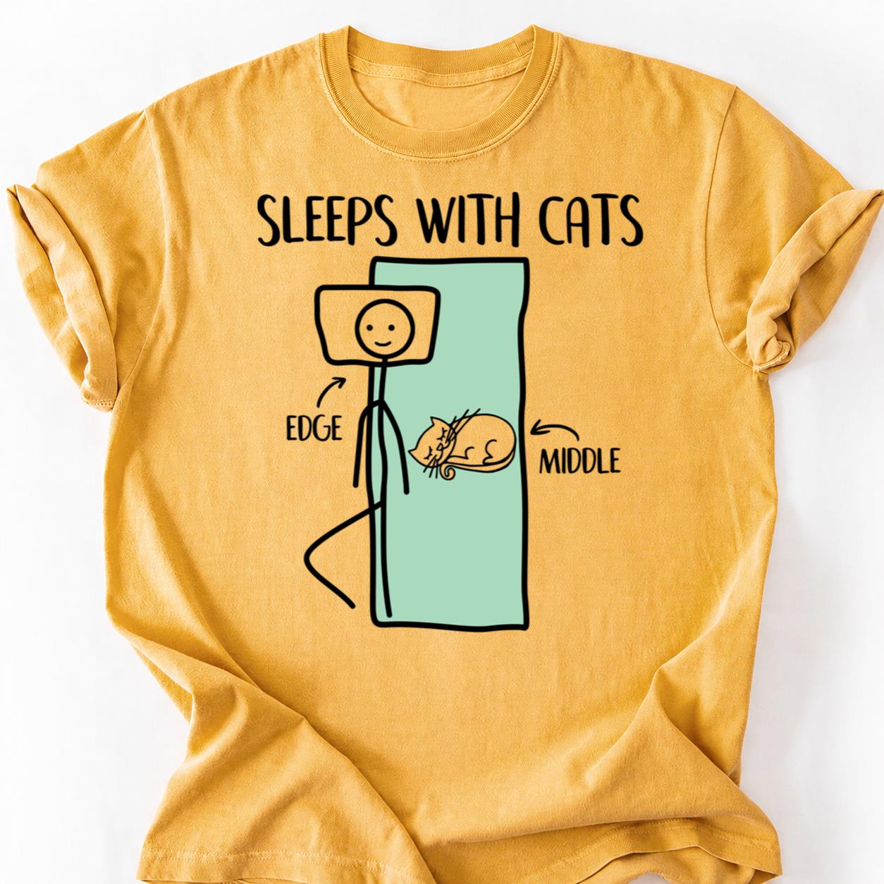 Sleeps With Cats Edge Of Bed Tee