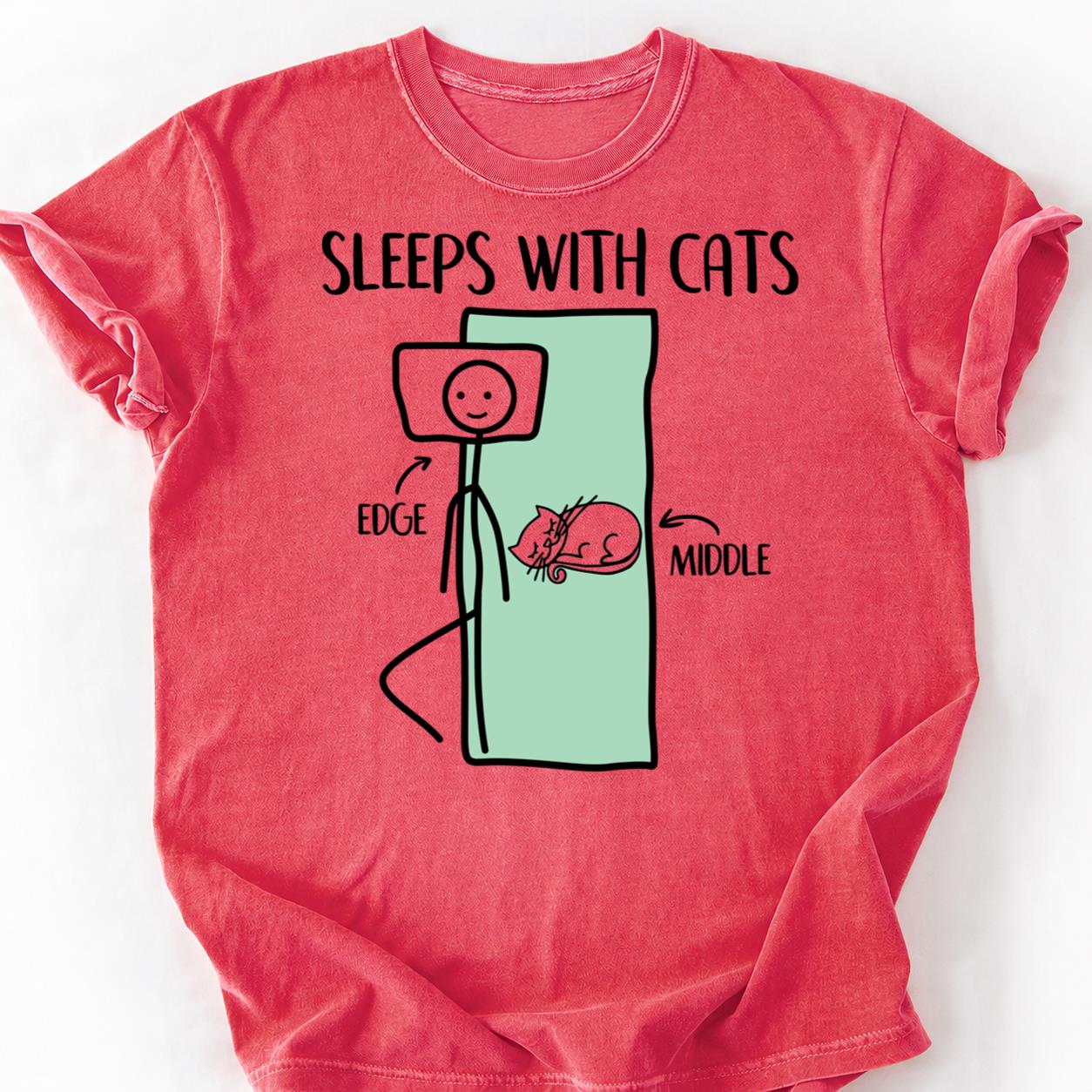 Sleeps With Cats Edge Of Bed Tee