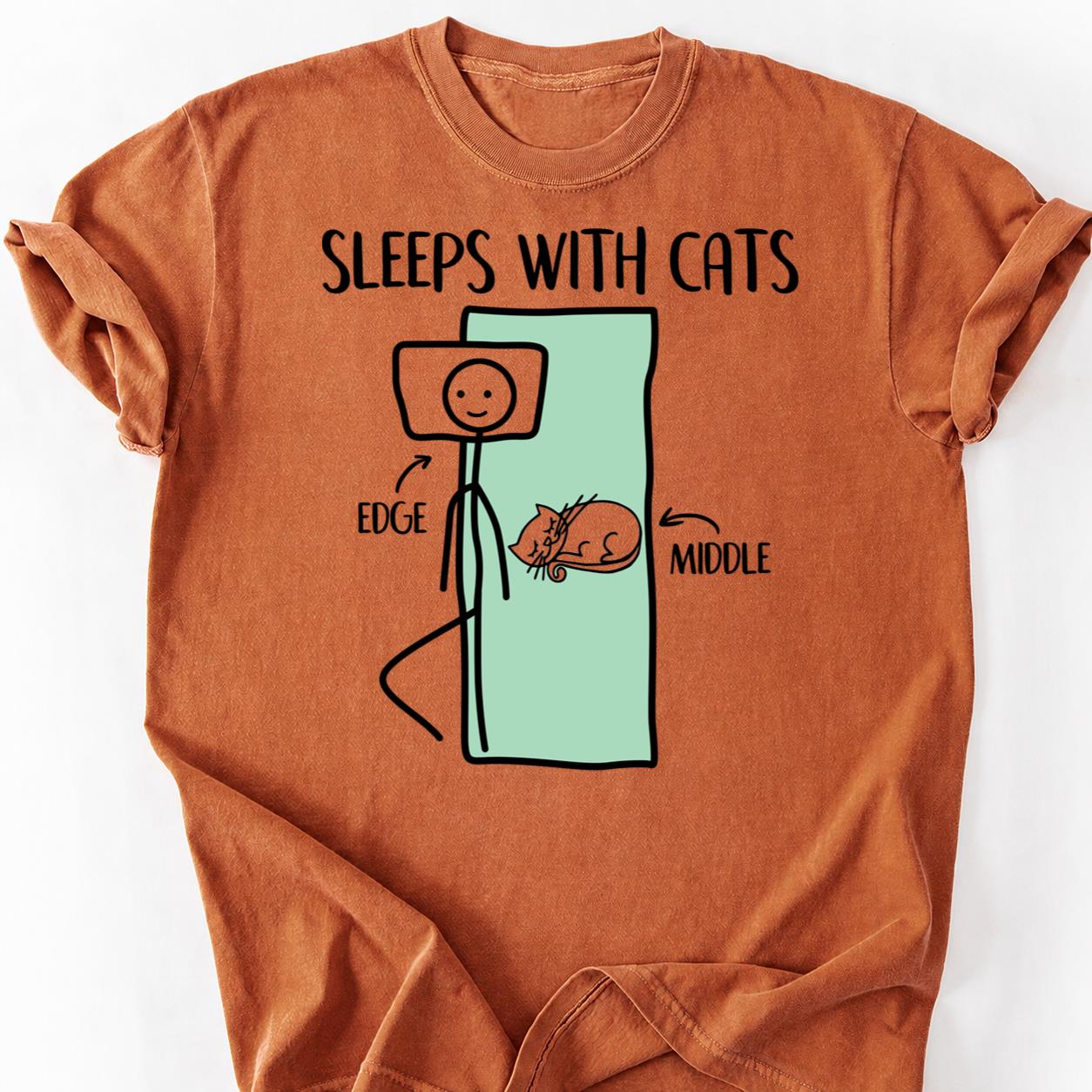 Sleeps With Cats Edge Of Bed Tee