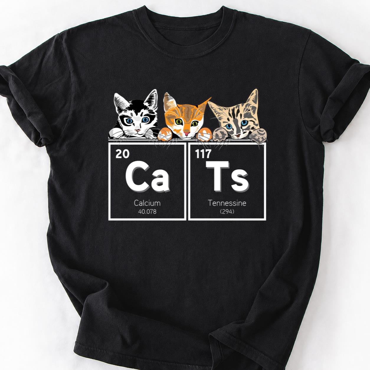 Three Cats Peeking Over Edge Tee