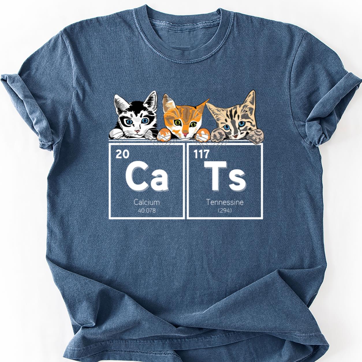 Three Cats Peeking Over Edge Tee