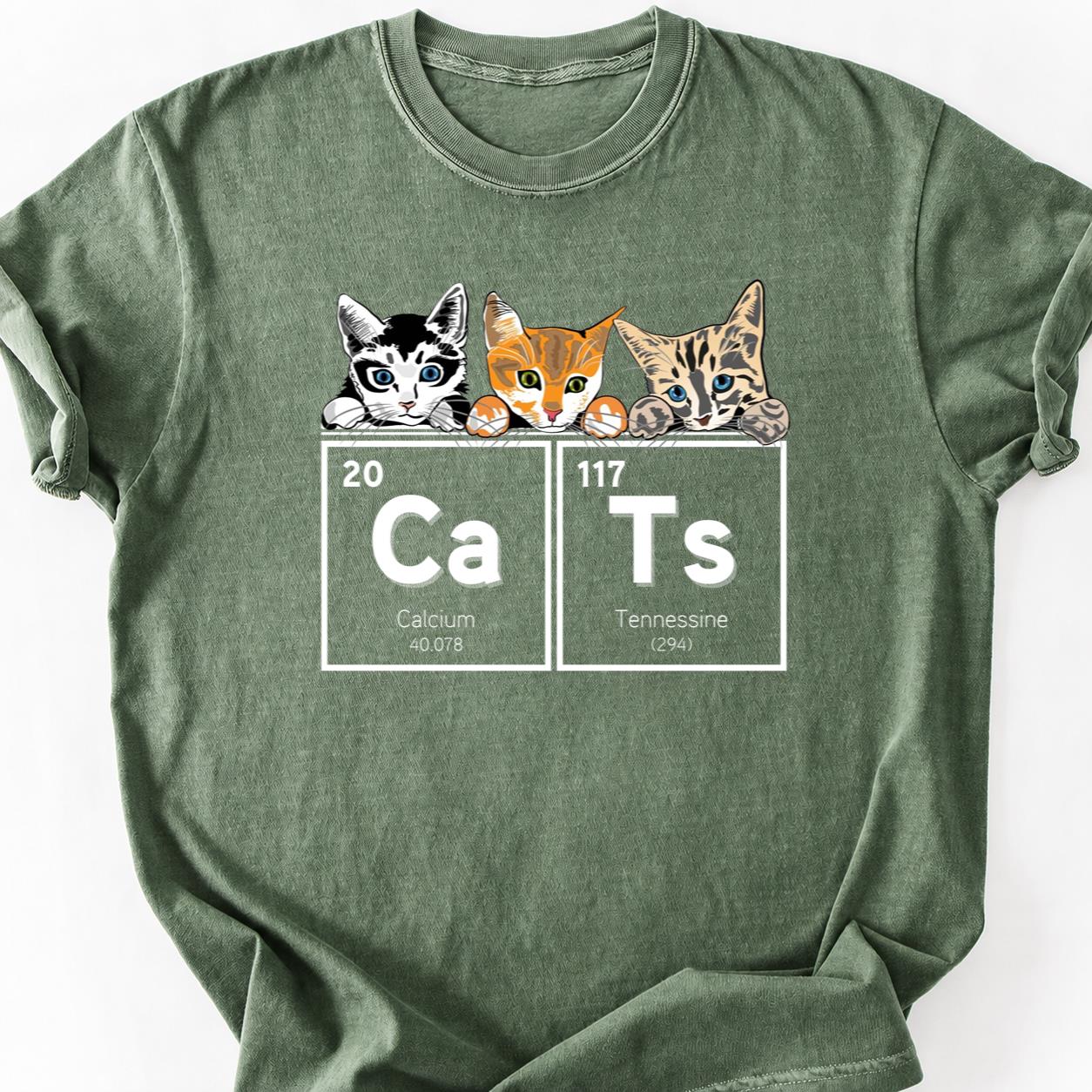 Three Cats Peeking Over Edge Tee