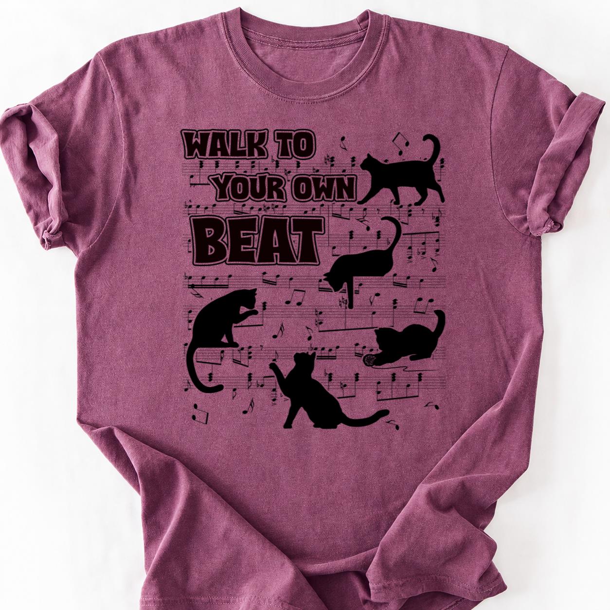 Walk To Your Own Beat Cat Tee