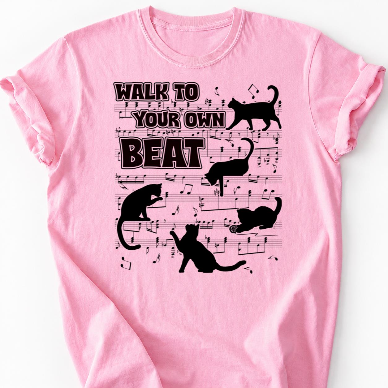 Walk To Your Own Beat Cat Tee