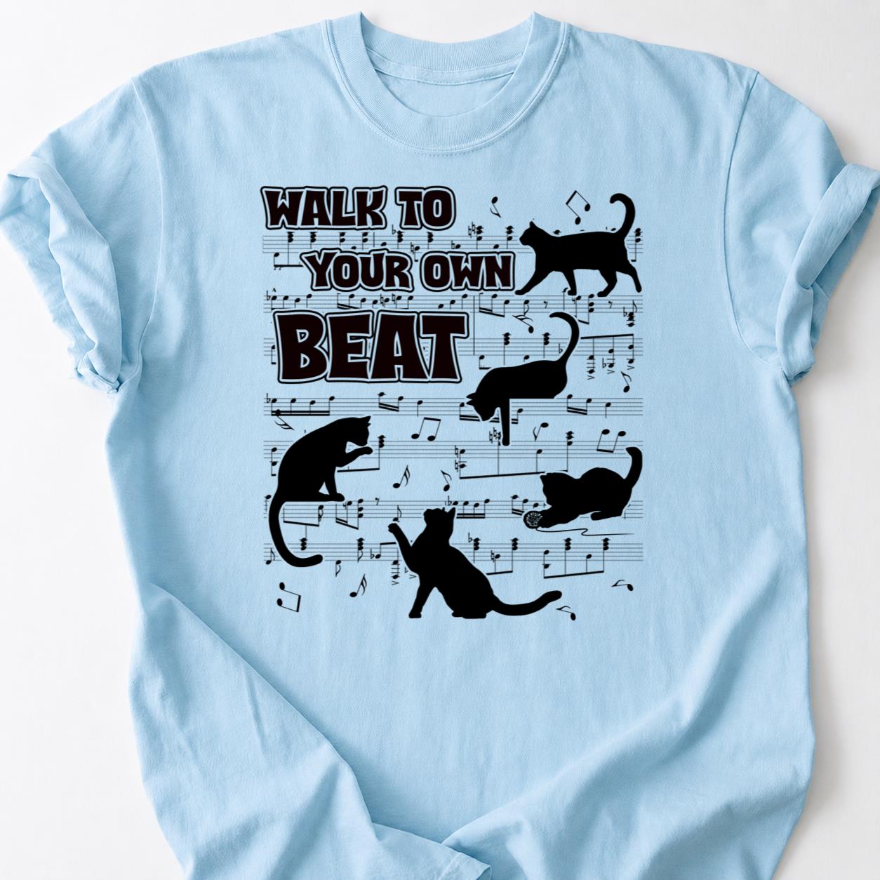 Walk To Your Own Beat Cat Tee