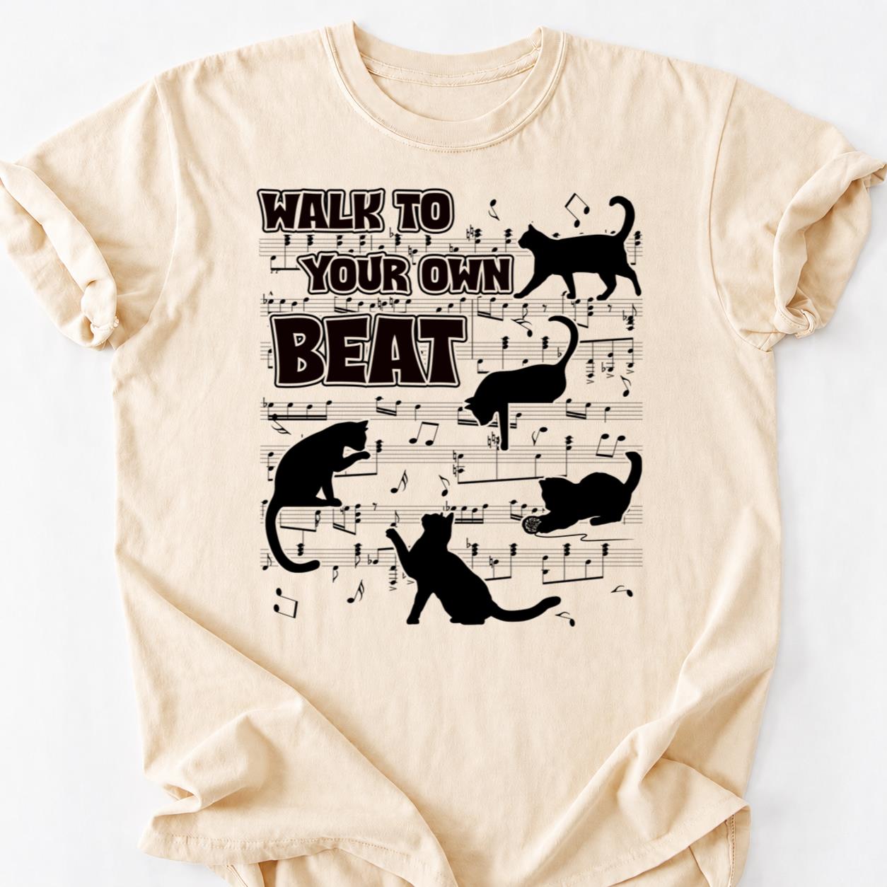 Walk To Your Own Beat Cat Tee