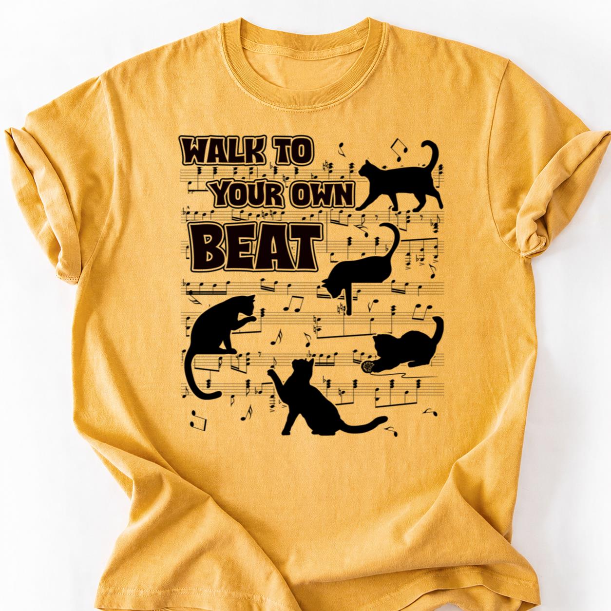 Walk To Your Own Beat Cat Tee