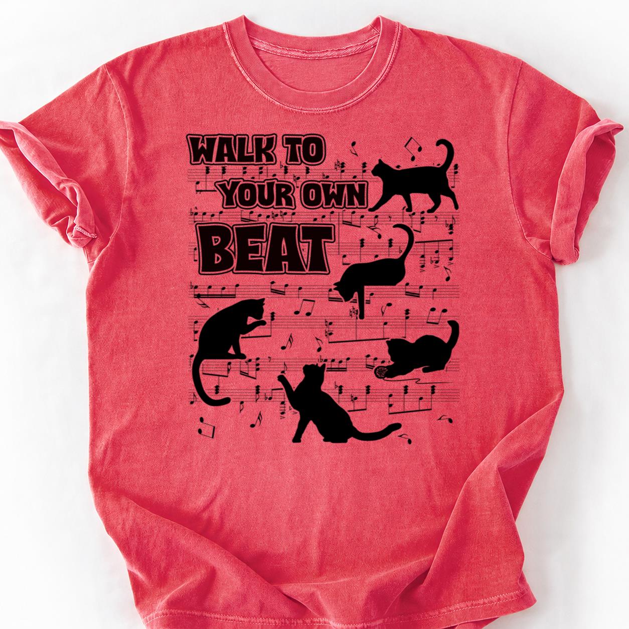 Walk To Your Own Beat Cat Tee