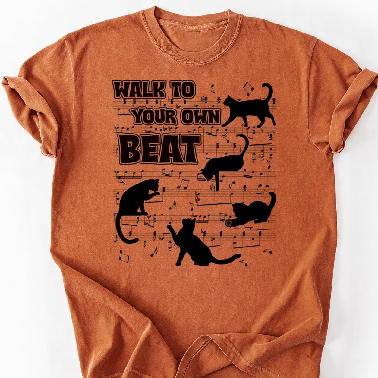 Walk To Your Own Beat Cat Tee