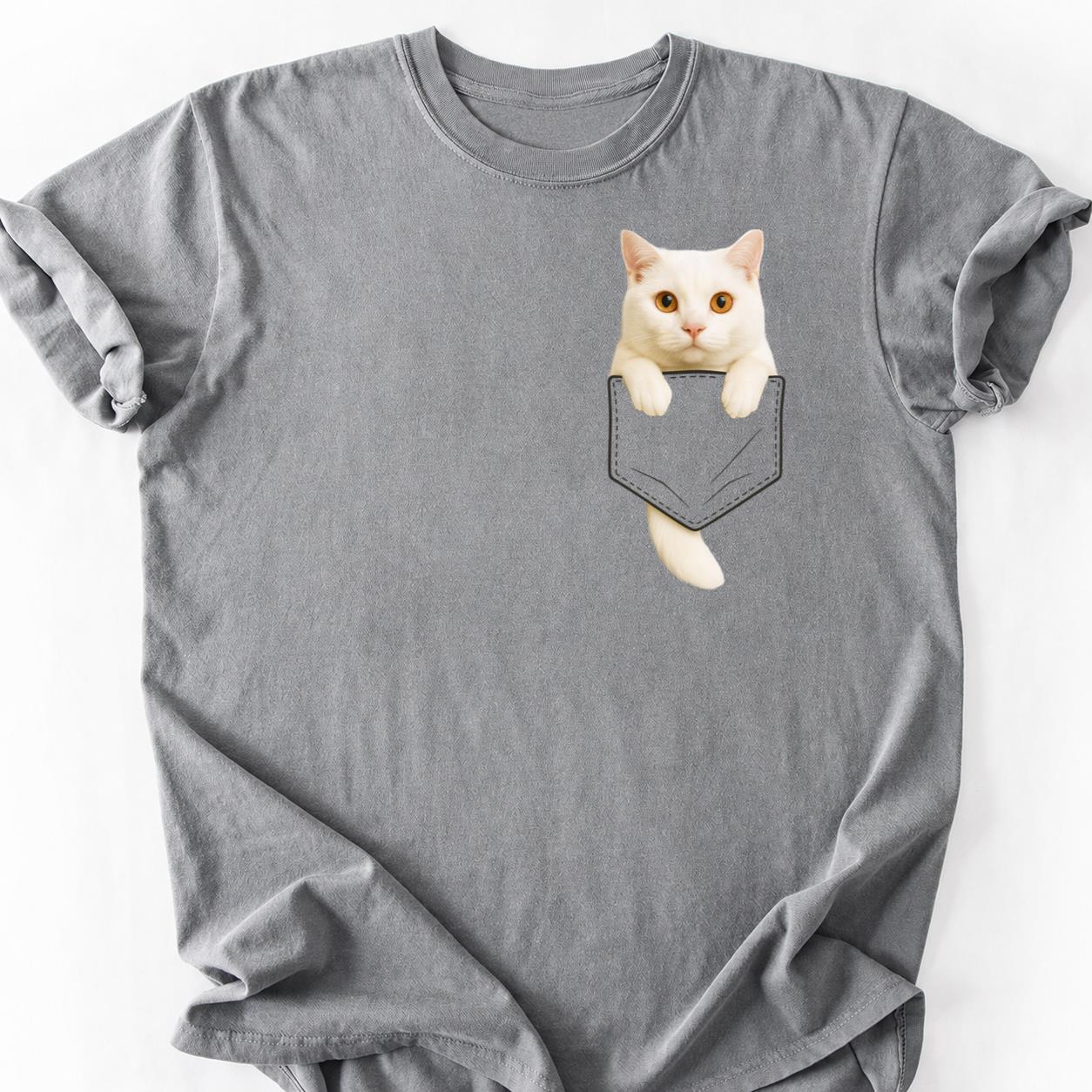 White Cat - Cat Hair Dont Care Pocket Shirt