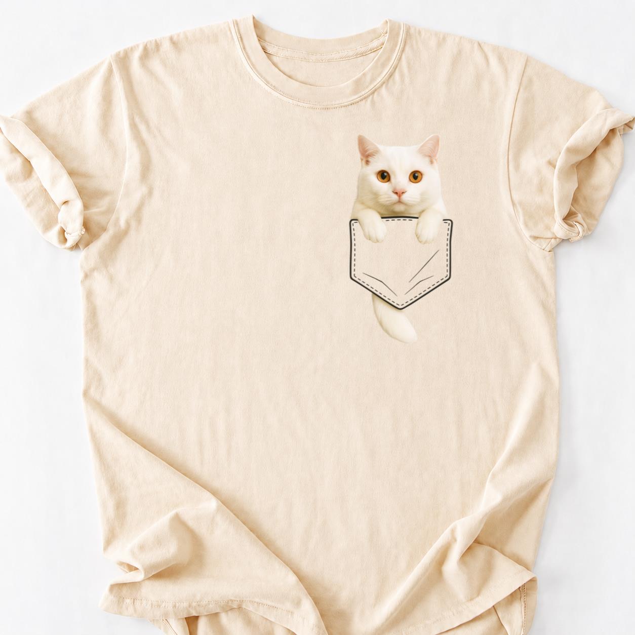 White Cat - Cat Hair Dont Care Pocket Shirt