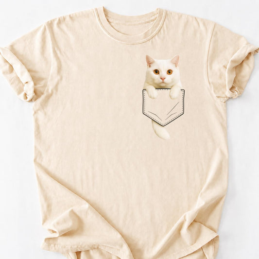 White Cat - Cat Hair Dont Care Pocket Shirt