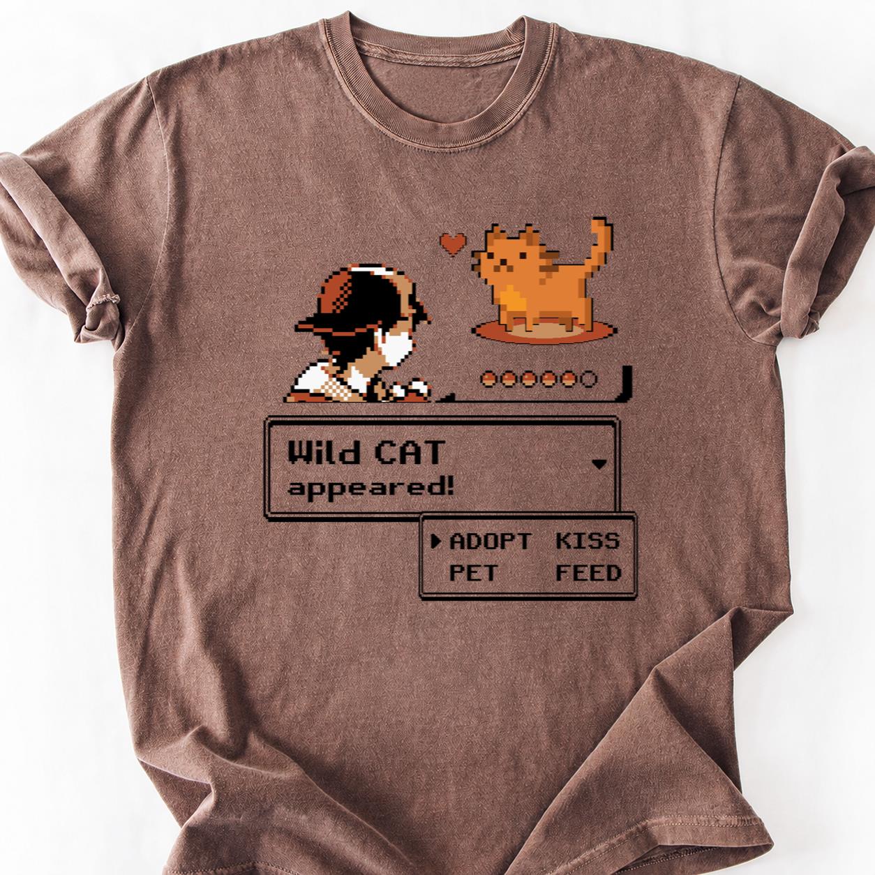 Wild Cat Appeared Pokemon Style Tee