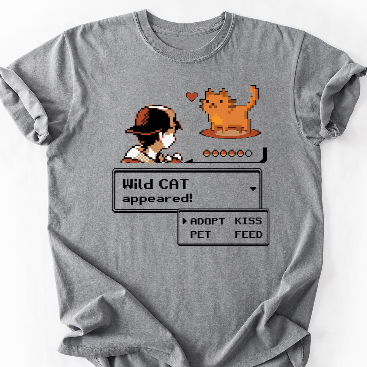 Wild Cat Appeared Pokemon Style Tee