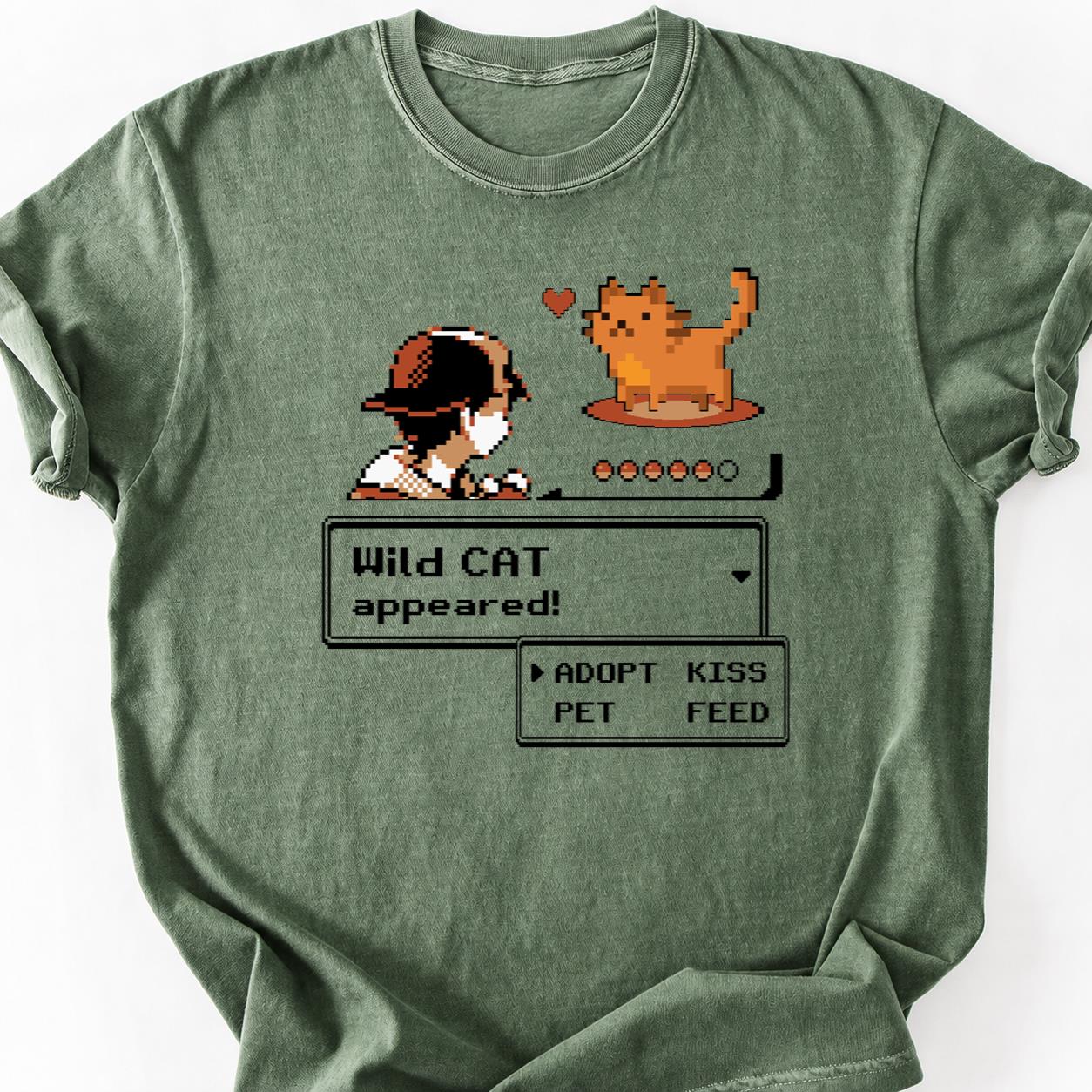 Wild Cat Appeared Pokemon Style Tee