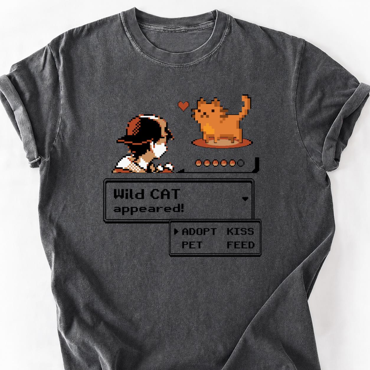 Wild Cat Appeared Pokemon Style Tee