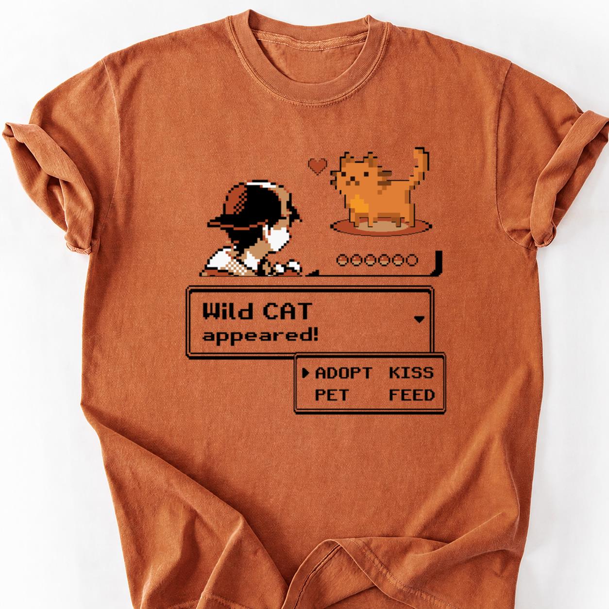 Wild Cat Appeared Pokemon Style Tee